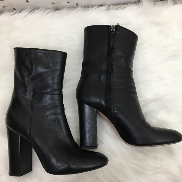 iris & ink Shoes - Iris & Ink Black Leather Heeled Boots